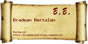 Bradean Bertalan névjegykártya