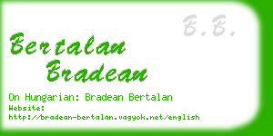 bertalan bradean business card